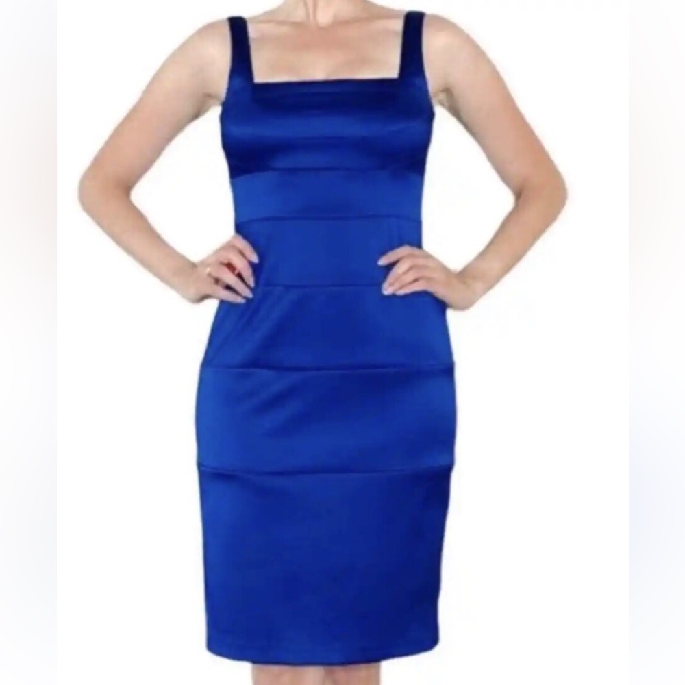Signature by Sangria royal blue bodycon cocktail dress.